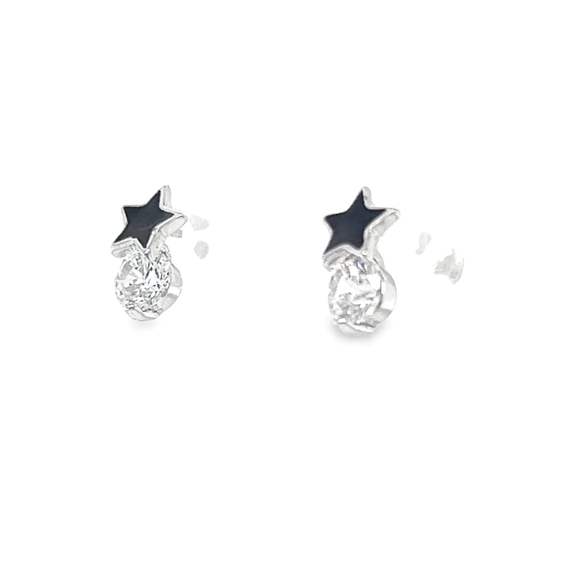 A520 Black Mini Star Post Earrings