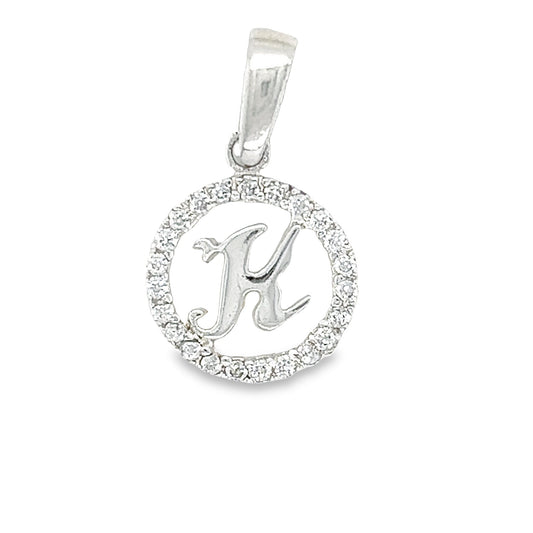 D825 Letter K CZ Pave Pendant