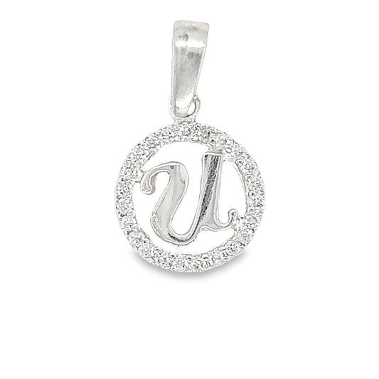 D822 Letter U CZ Pave Pendant