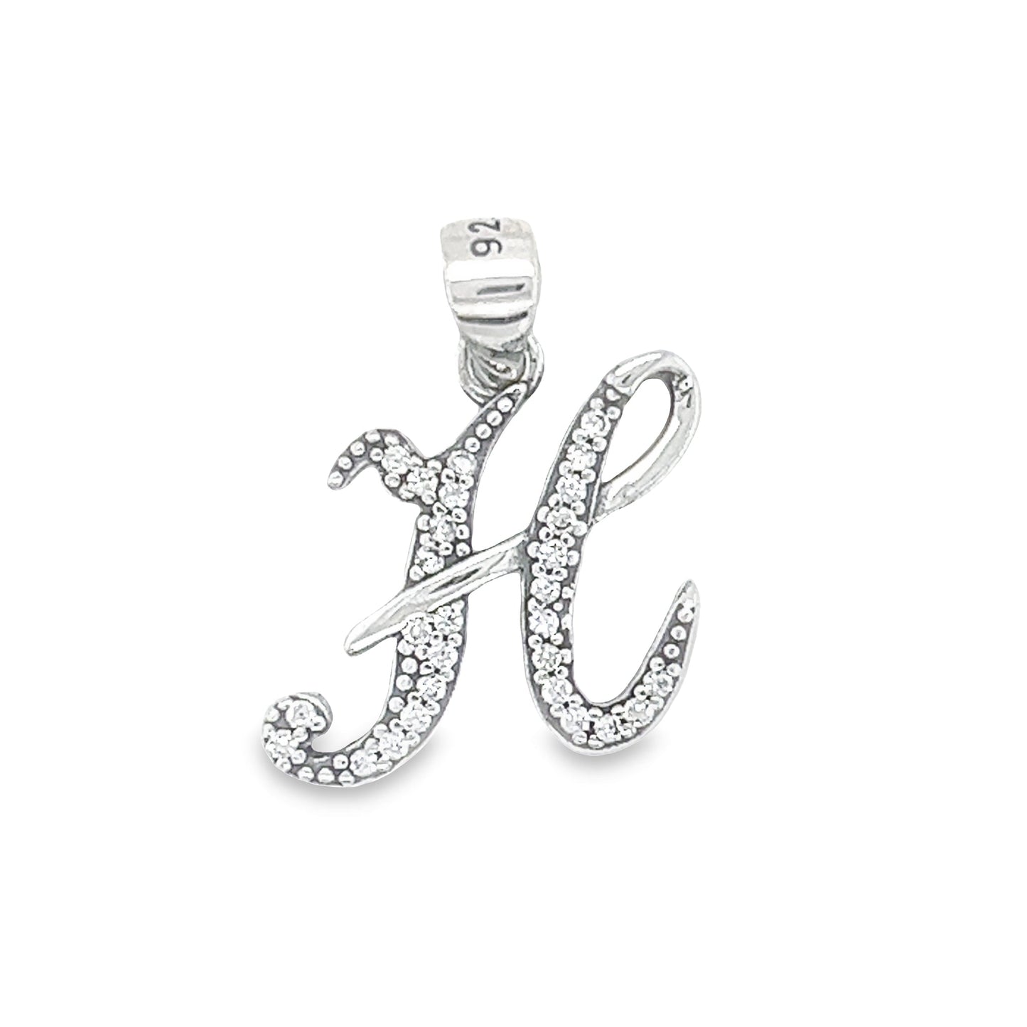 D773 Letter H CZ Pave Pendant