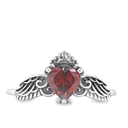 R9048 Red heart wing Ring