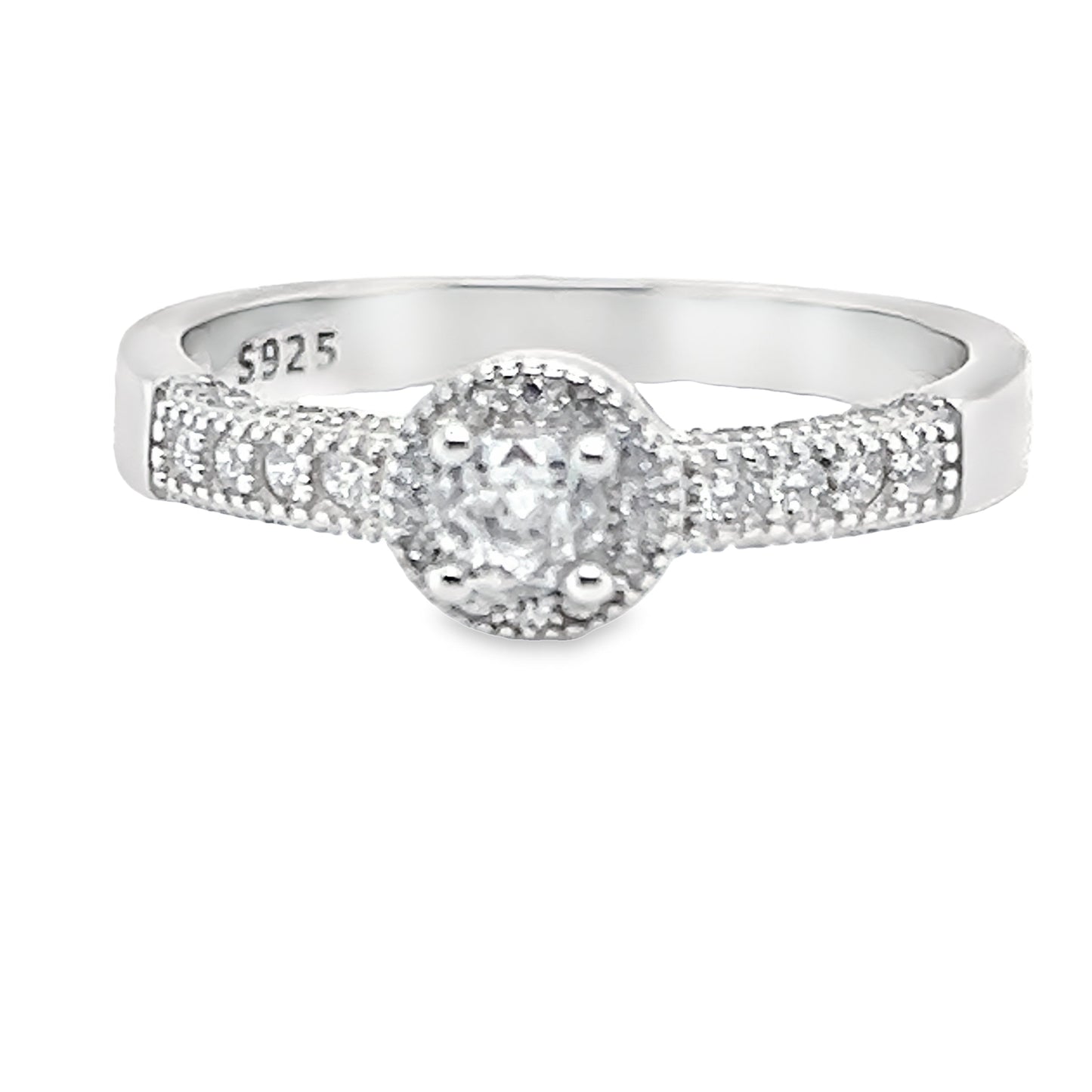 R447 CZ Pave Around Ring