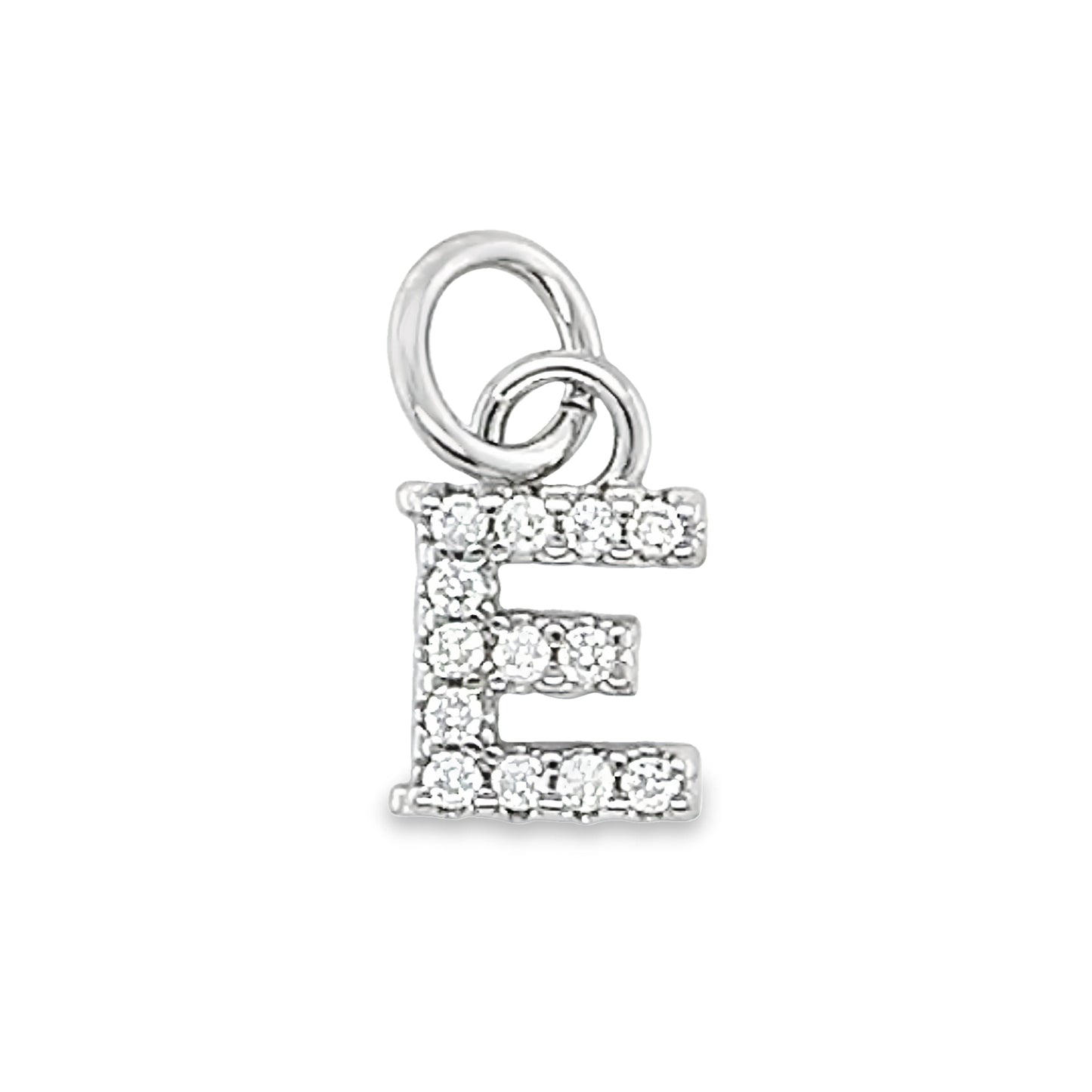 D795 Letter E CZ Pave Pendant