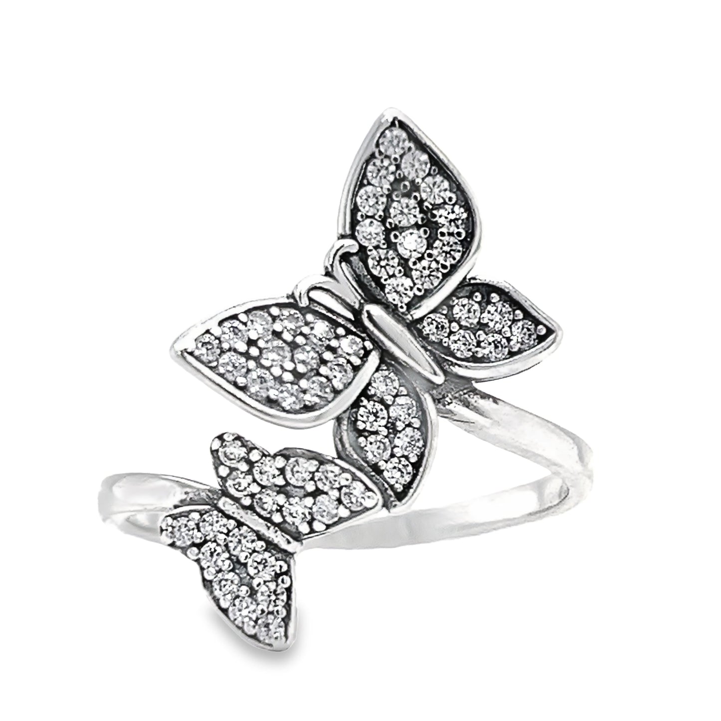 R326 Butterfly CZ Pave Ring