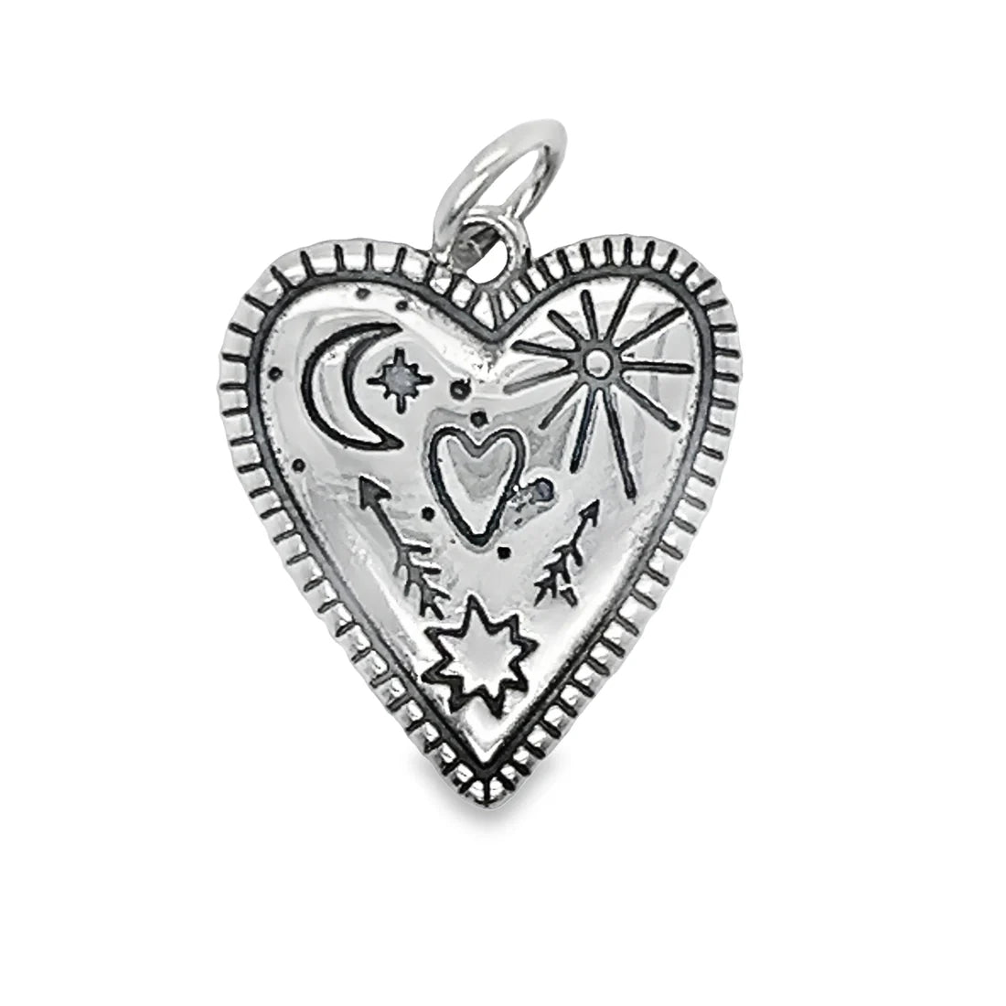 Moon sun heart pendant