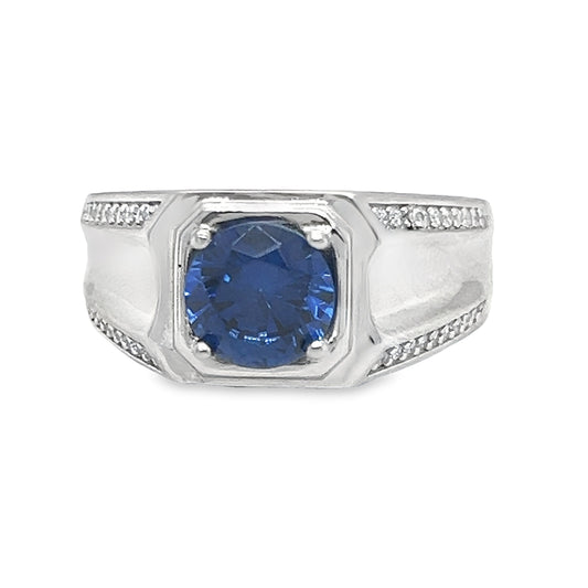 R297 Blue CZ Ring DC