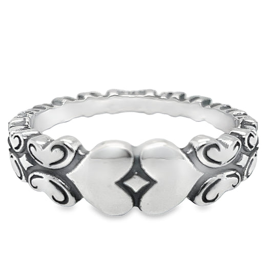 R836 Heart With Butterflies Ring