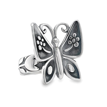 R837 Big Butterfly With Flowers Ring