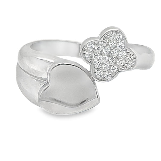 R848 Heart And Clover Ring