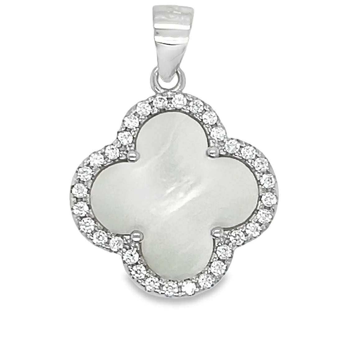 White Flower Clover Pendant