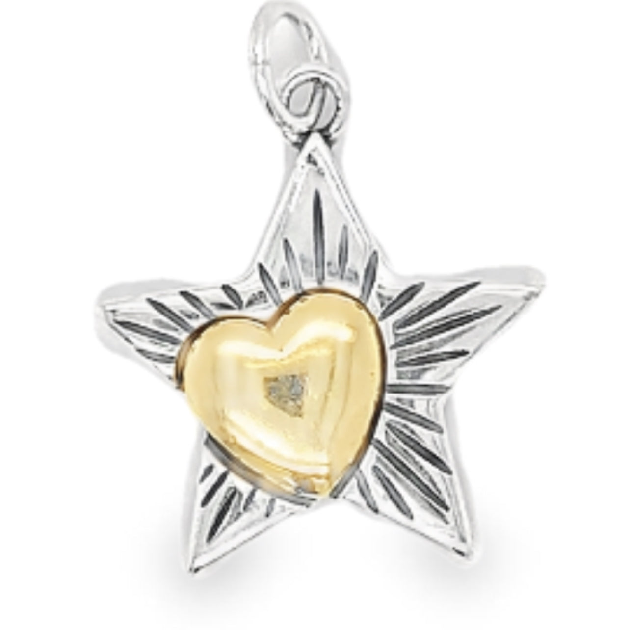 D1731 Star With Gold Heart Pendant