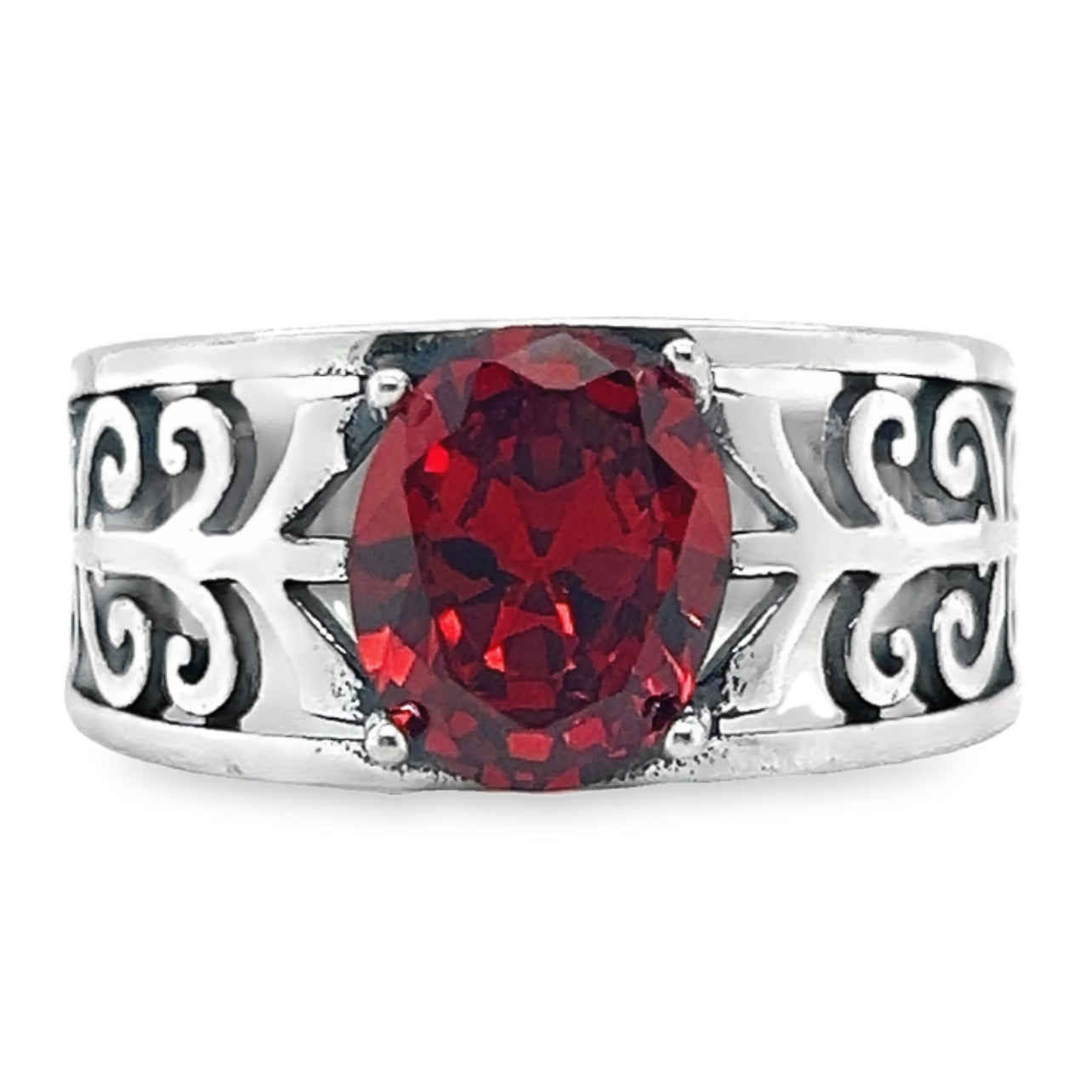 R858 Elegant Design Lab Red Garnet Ring