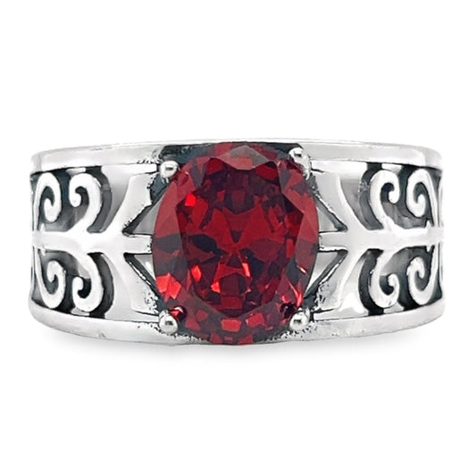 R858 Elegant Design Lab Red Garnet Ring