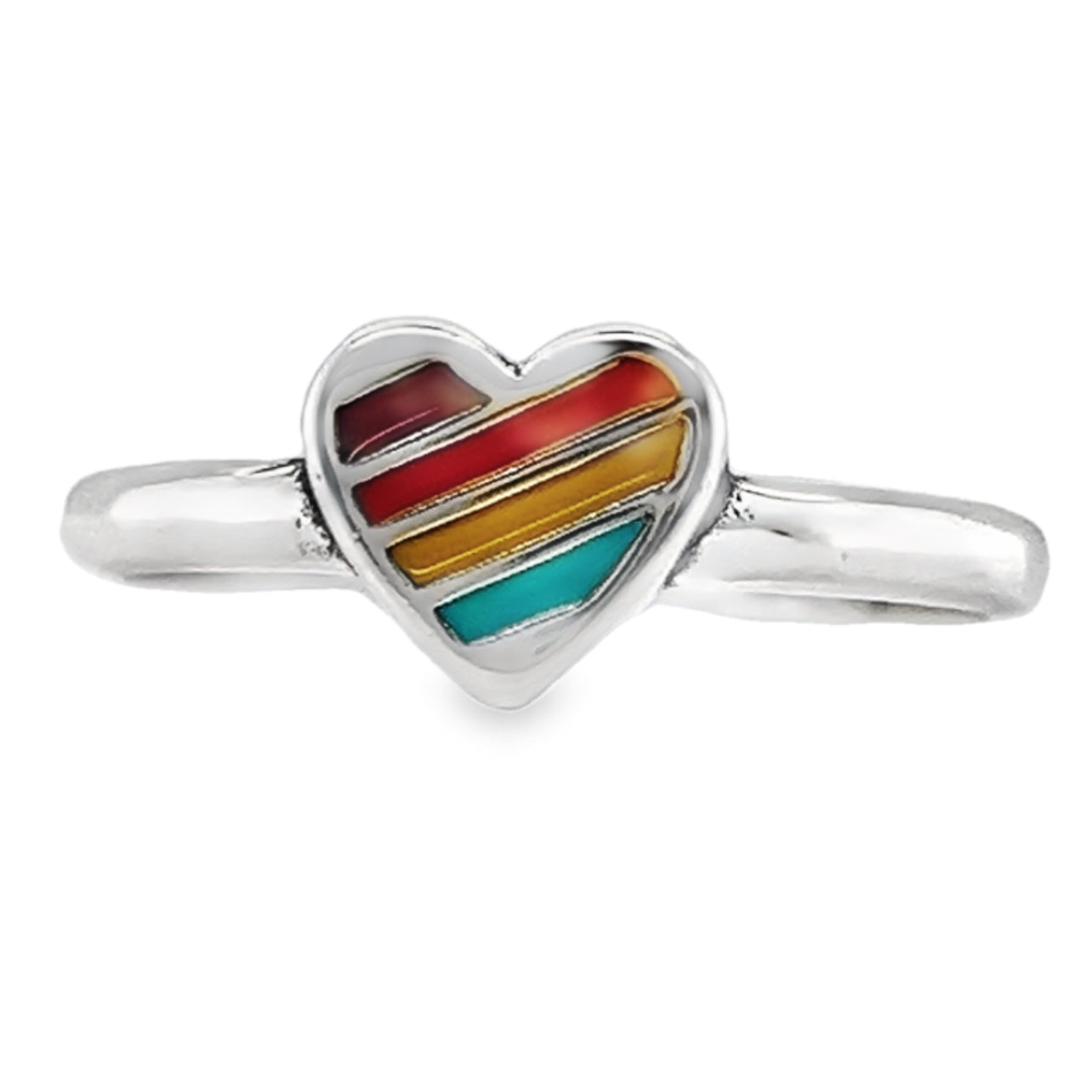 R865 Multicolor Colorful Heart Ring