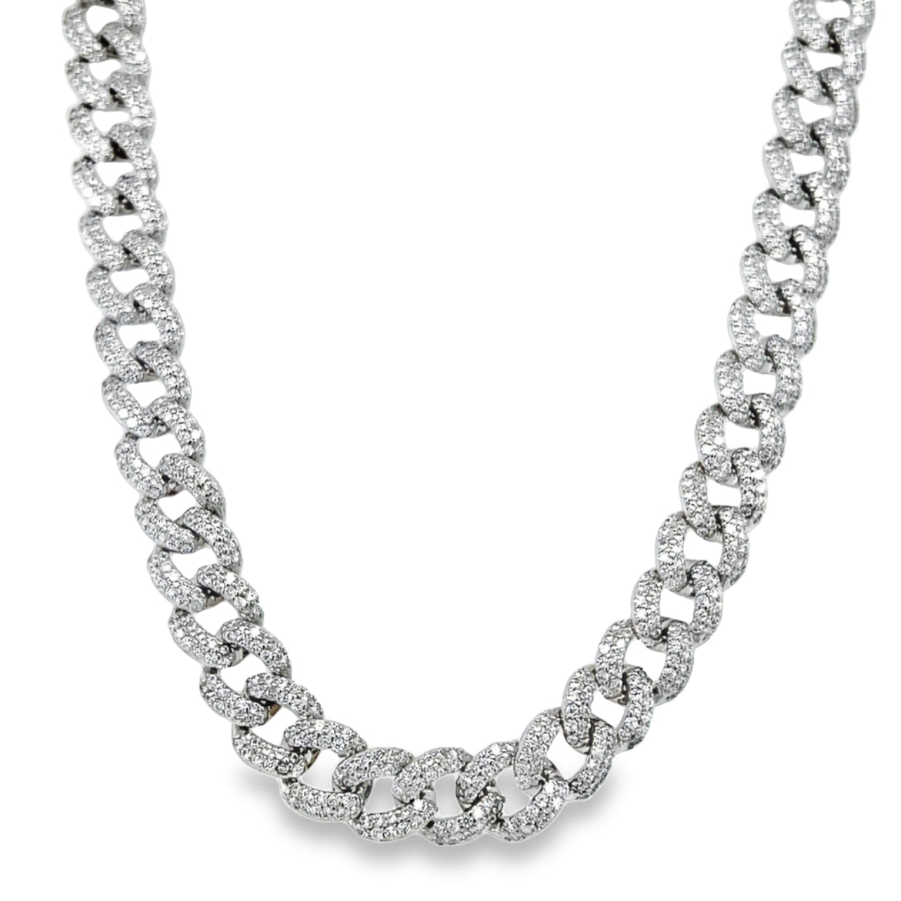 CA118 Monaco CZ Chain Necklace 8mm