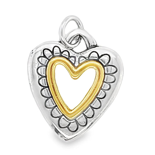 Heart With Gold Open Heart Pendant