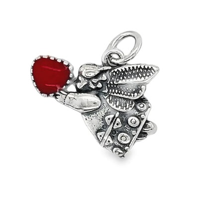 D1750 Angel with red heart pendant