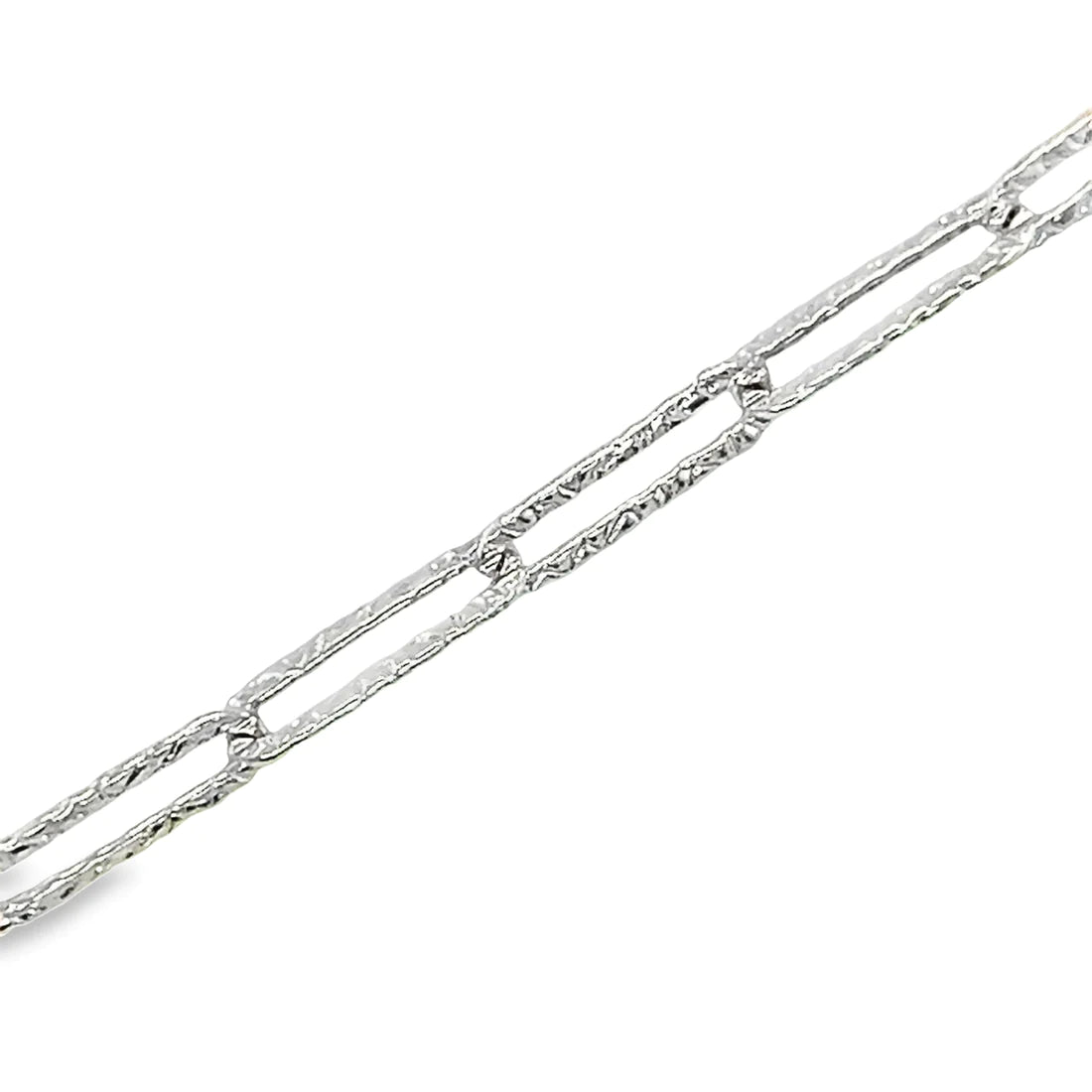 CA187 Paperclip Link Hammered Chain Necklace