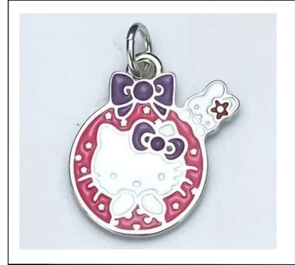 D1838 Round Pink KITTEN Pendant