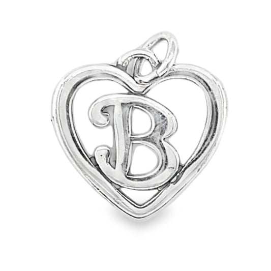 D749 Letter B Heart Pendant