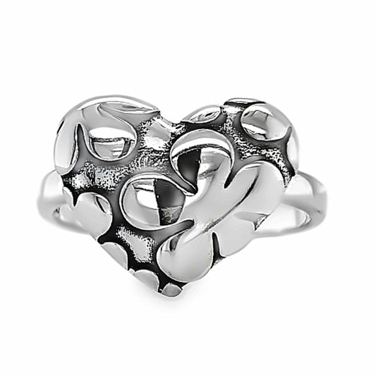 R835 Heart with Flowers Ring