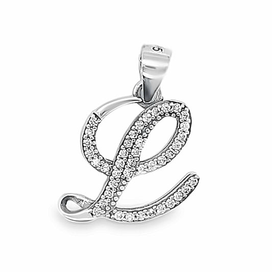 D768 Letter L CZ Pave Pendant