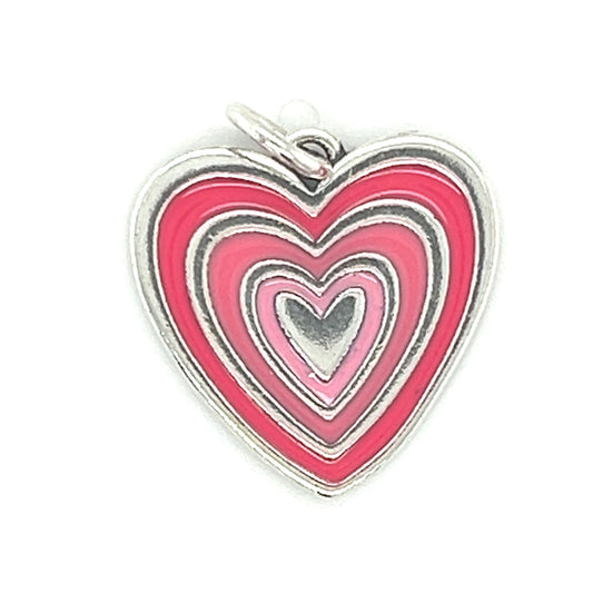 D1730 Pink and Red Heart Pendant