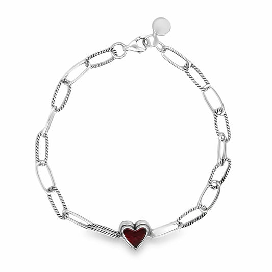 M424 Red Heart Paperclip Bracelet