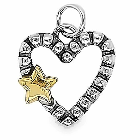 Beaded Heart Charm Pendant