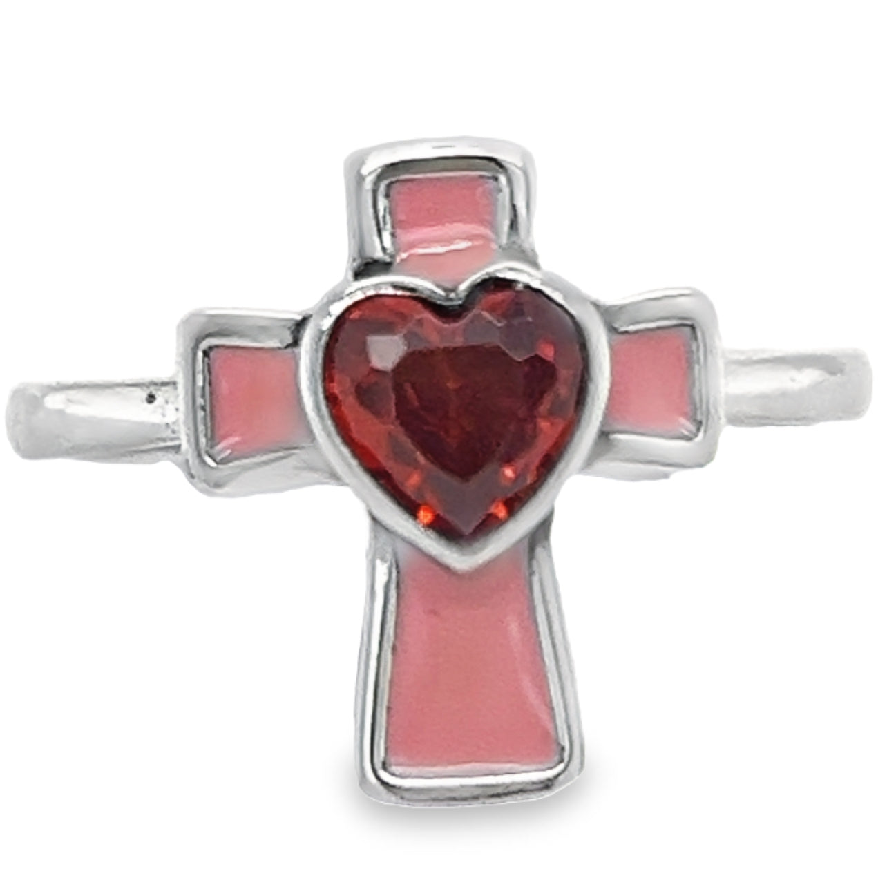 R943 Pink Cross Ring