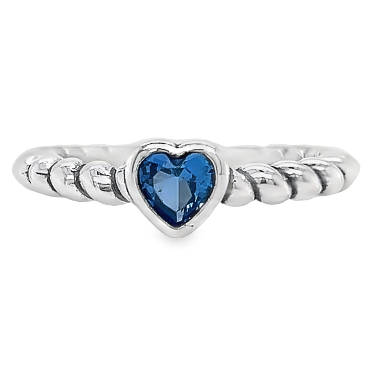 R947 Blue Heart Ring