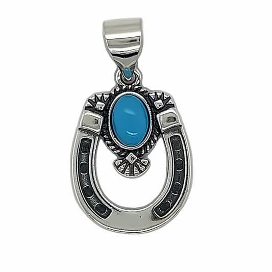 D1974 Turquoise Horseshoe Pendant