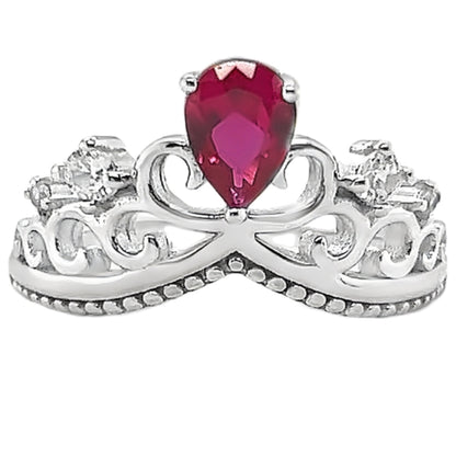 R180 Crown Pink CZ Ring