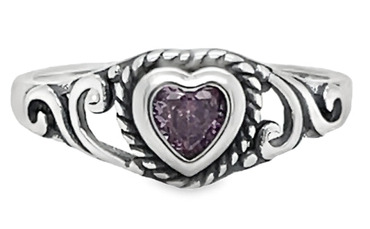 RK4 Vintage Pink Heart Ring