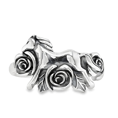 Horse with Roses Ring