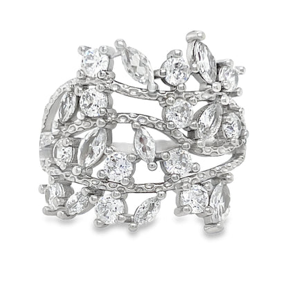 R9053 CZ Leaf Ring