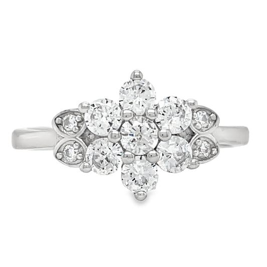 R119 Flower CZ Ring