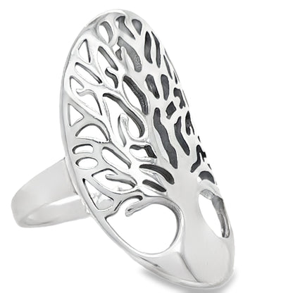 R523 Oval Tree Cut Ring