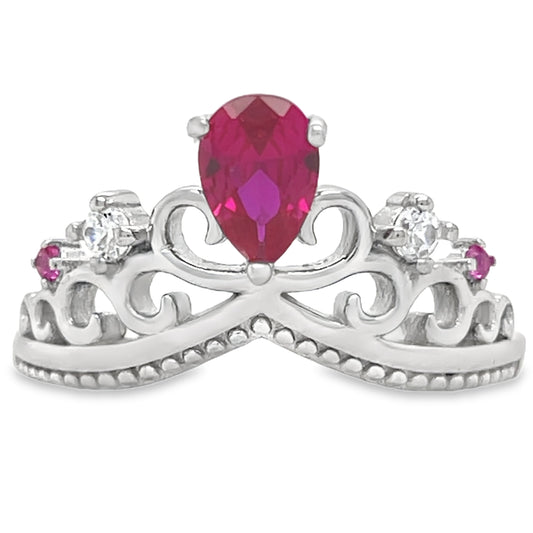 R180 Crown Pink CZ Ring