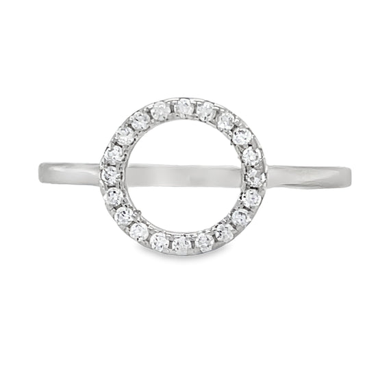 R379 Circle CZ Pave Ring