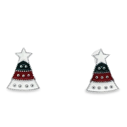 Christmas tree post earrings