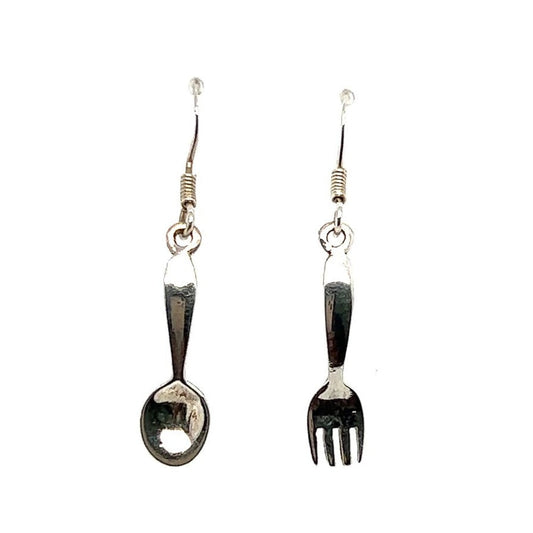 P119 Fork & Spoon Hooks Earrings