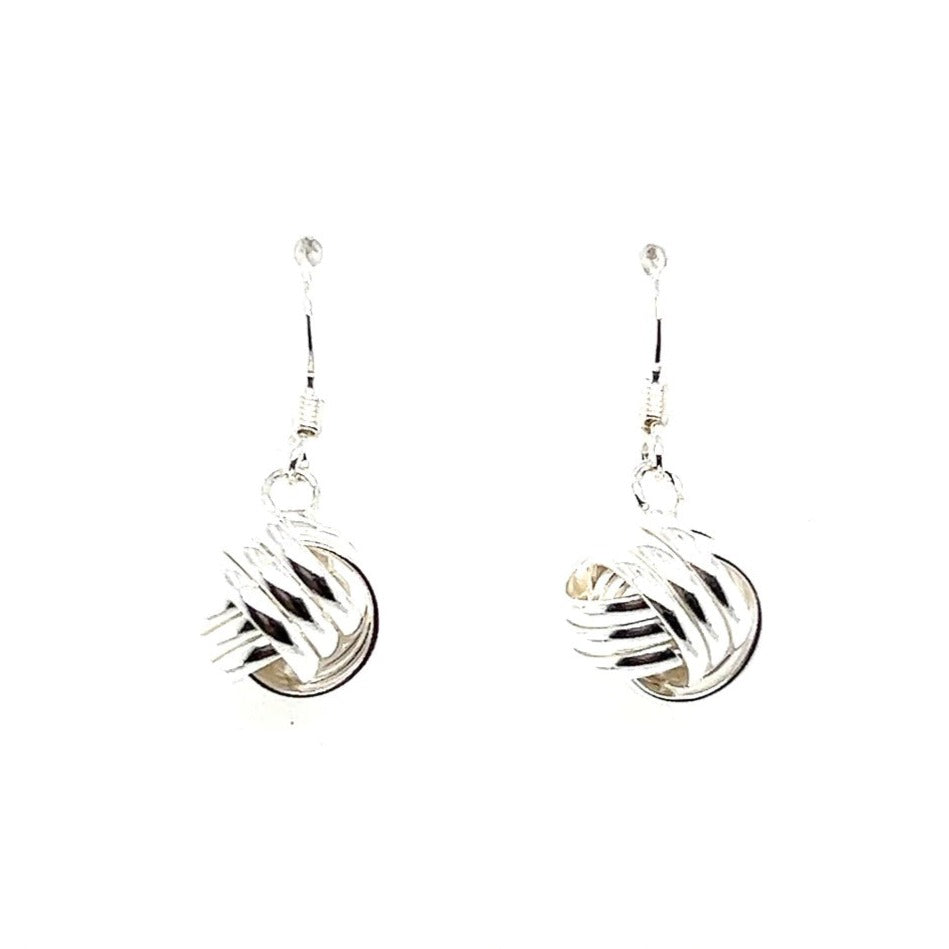 P175 Three Strands Ball Hook Earrings