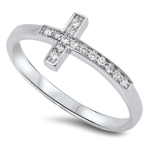 R269 Cross CZ Ring