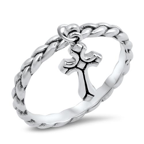 R9064 Dangle Cross Ring