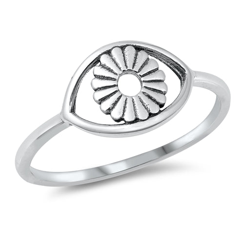 R218 Eye And Flower Ring