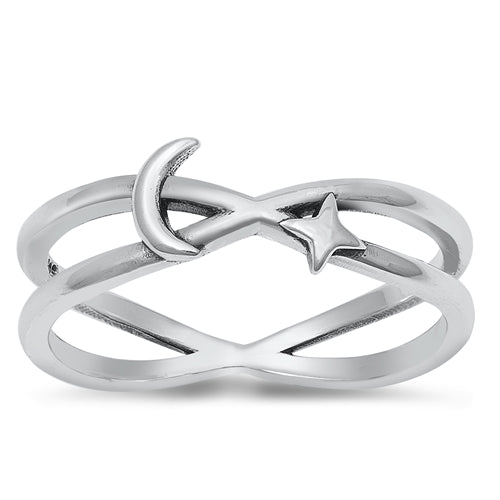 R153 Moon And Star Ring