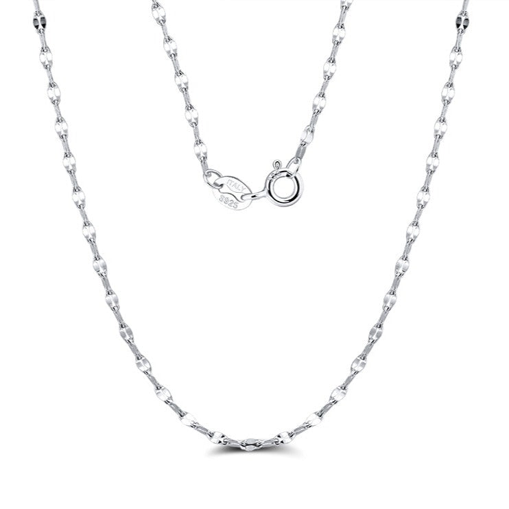 CA191 Twisted Flake Chain Necklace 1.5mm