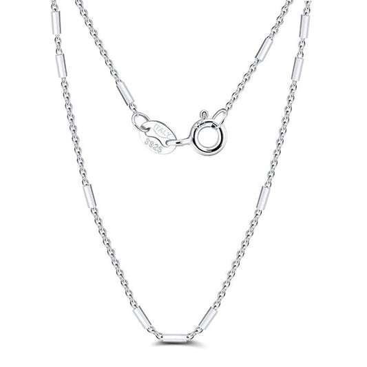 CA189 1.2mm Bar With 1.1mm Cable Chain Necklace