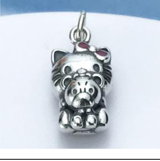 Kitty With Bear Charm